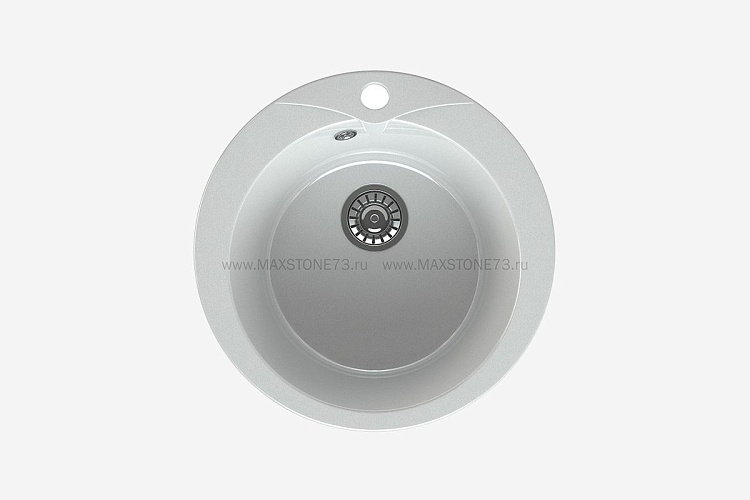 MAXSTONE Мойка глянцевая MS-1 (белый металлик) 470*470*215